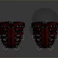 Red Leather Fashion Masks With Metal Studs And Black Straps Design